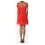 Self portrait Rotes plissiertes Spitzen-Minikleid - Größe UK 8 - Ansicht 2