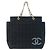 Timeless Bolso de mano 2 en 1 de jersey de algodón Chanel Choco Bar Negro