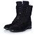 Botas de tornozelo de camurça com cadarço acolchoadas Chanel Preto