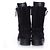Botas de tornozelo de camurça com cadarço acolchoadas Chanel Preto - vista 6
