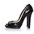 Plataforma peep-toe de cuero de pitón Jimmy Choo Negro - vista 2