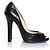 Plataforma peep-toe de cuero de pitón Jimmy Choo Negro - vista 4