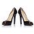 Plataforma peep-toe de cuero de pitón Jimmy Choo Negro - vista 7