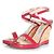 Fuchsia Sandale von Jimmy Choo mit Korkabsatz Pink