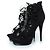 Décolleté Tribute 16 in suede con lacci Saint Laurent Nero