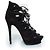 Décolleté Tribute 16 in suede con lacci Saint Laurent Nero - vista 4