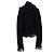 Schwarzer Fransen-Mohair-Cardigan mit Kapuze von Herve Leger. - Ansicht 2