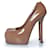 Pompe Tribute en cuir verni Yves Saint Laurent Marron Beige  - vue 2