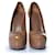 Pompe Tribute en cuir verni Yves Saint Laurent Marron Beige  - vue 6