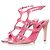 Sandali in pelle rosa con tagli di Sergio Rossi.