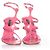 Sandali in pelle rosa con tagli di Sergio Rossi. - vista 6