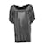 Camiseta oversized Pierre Balmain con strass. Negro