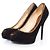 Décolleté platform peep-toe in suede nero Gucci