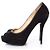 Décolleté platform peep-toe in suede nero Gucci - vista 2