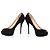 Décolleté platform peep-toe in suede nero Gucci - vista 3