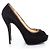 Décolleté platform peep-toe in suede nero Gucci - vista 5