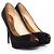 Décolleté platform peep-toe in suede nero Gucci - vista 6