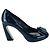 Navyblaue Lackleder-Peeptoe-Pumps von MIU MIU Marineblau