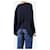 Autre Marque Weit geschnittenes Navyblaues Wollmischpullover - Größe M Marineblau - Ansicht 2
