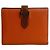 Portafoglio compatto Hermès Béarn in capra Mysore Arancione - vista 2