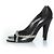 Gina Tacchi peeptoe in pelle nera con strass Nero - vista 2