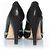 Gina Tacchi peeptoe in pelle nera con strass Nero - vista 3