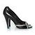 Gina Tacchi peeptoe in pelle nera con strass Nero - vista 4