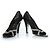 Gina Tacchi peeptoe in pelle nera con strass Nero - vista 6
