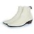 Bottes Wyatt en cuir d'autruche Saint Laurent Blanc