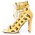 Aquazzura Gelbe Pythonleder Schnürsandalen von Aquazurra. - Ansicht 2