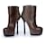 Bottines en cuir Tribute Yves Saint Laurent Marron  - vue 4