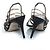 Sandali neri con cinturino Gucci con bottoni Gucci Nero - vista 4