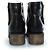 Botines de cuero negro Chanel con cierres giratorios CC - vista 3