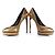 Décolleté con piattaforma dorata Saint Laurent D'oro Metallico - vista 6