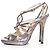 Jimmy Choo Sandalen aus bronzefarbenem Pythonleder. Metallisch - Ansicht 2