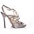 Jimmy Choo Sandalen aus bronzefarbenem Pythonleder. Metallisch - Ansicht 5