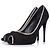 Décolleté peep toe in suede nero Giuseppe Zanotti
