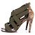 Python-Sandalen von Sergio Rossi mit elastischen Riemen. Grün - Ansicht 2