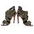 Python-Sandalen von Sergio Rossi mit elastischen Riemen. Grün - Ansicht 4