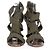 Python-Sandalen von Sergio Rossi mit elastischen Riemen. Grün - Ansicht 5