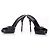 Mule in pelle nera Gucci con tacco in bambù Nero - vista 3