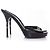 Mule in pelle nera Gucci con tacco in bambù Nero - vista 5