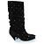 Botas arrugadas de ante rockstud Valentino Garavani Negro - vista 4