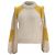 Ganni Julliard Strickpullover in creme und gelber Mohairwolle
