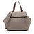 Tory Burch Leather Half Moon Medium Satchel Grey