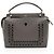 Fendi Calfskin Whipstitch Dotcom Medium Satchel Grigio