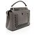 Fendi Calfskin Whipstitch Dotcom Medium Satchel Grigio - vista 2