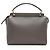 Fendi Calfskin Whipstitch Dotcom Medium Satchel Grigio - vista 3