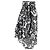 Falda midi con cintura anudada en algodón negro y blanco con estampado floral de Lanvin - vista 2