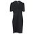 Burberry V-Ausschnitt Kurzarm-Midikleid aus schwarzem Polyester